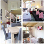 shelly-beach-resort-superior-family-01 A collage of pictures showing the living room, dining area and bedroom.